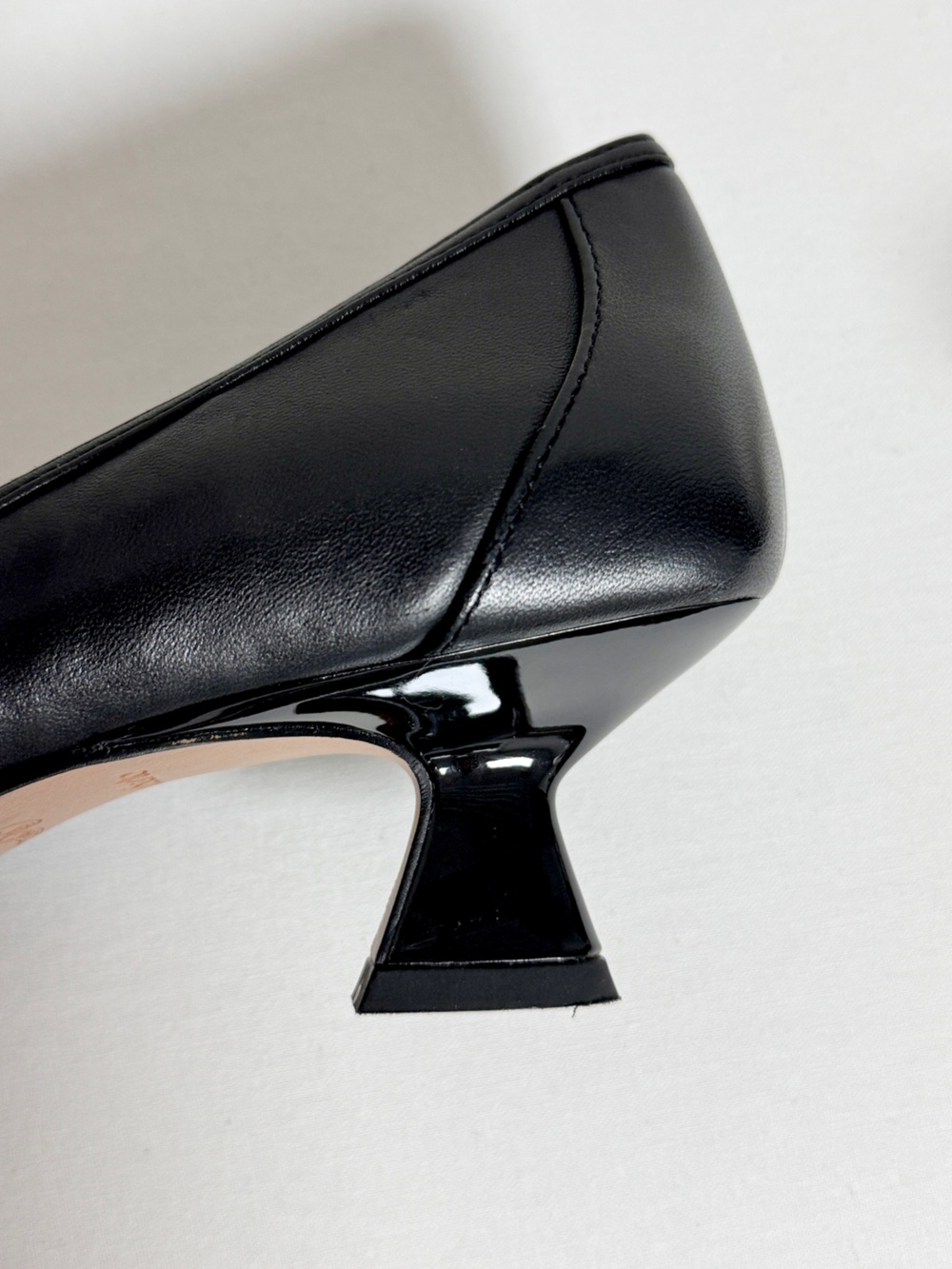 Franco Sarto Darcy Black Leather Pointed Toe Kitten Heel Pumps - Picture 14 of 15